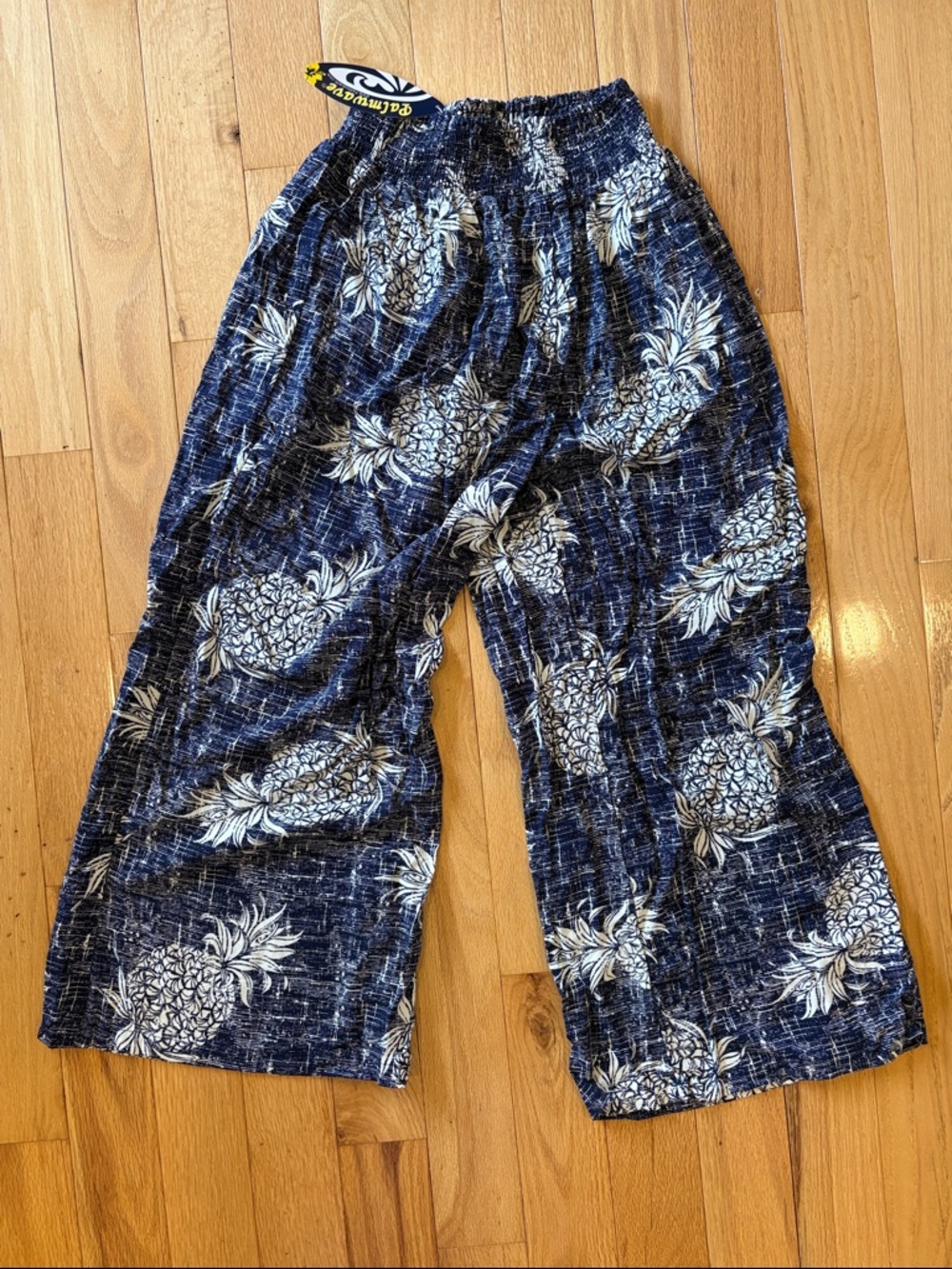 Pineapple Print Wide-Leg Pants